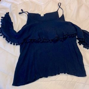 Navy blue, peek a book sleeve.